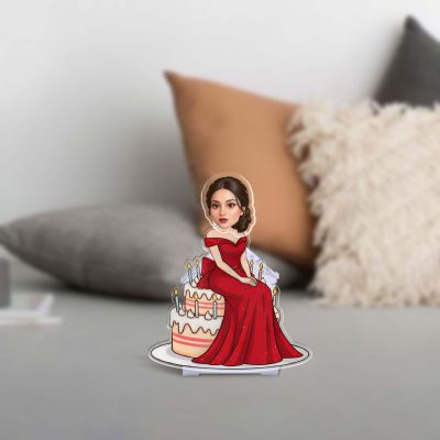 Personalized Bobble Head Birthday Caricature for Girls Solar Powered Shaking Head Custom with Face Photo Cutout Birthday Gift for Bestie, Friends, Sister